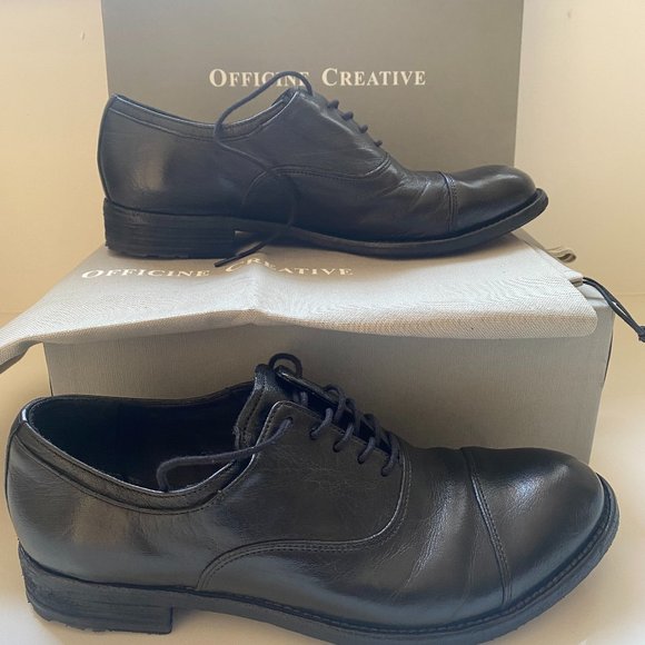 Officine Creative black leather oxford shoes - never worn size 40 - Picture 1 of 3